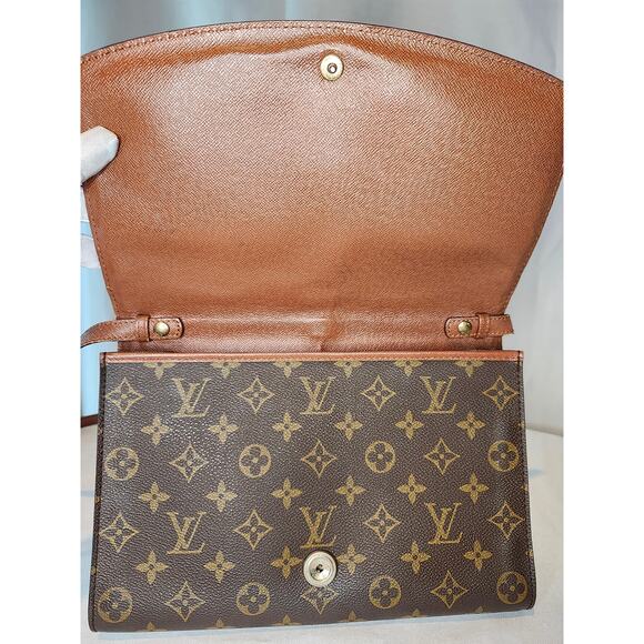 Louis Vuitton Monogram Bordeaux Clutch Shoulder Bag Crossbody Brown Canvas - Picture 7 of 16